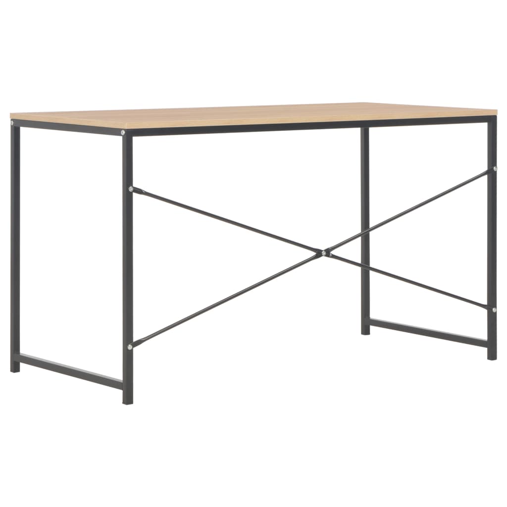 vidaXL Computer Desk Black and Oak 120x60x70 cm