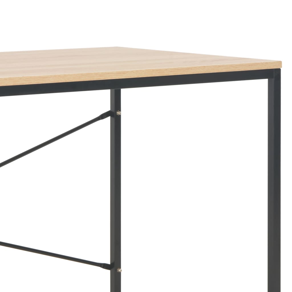 vidaXL Computer Desk Black and Oak 120x60x70 cm