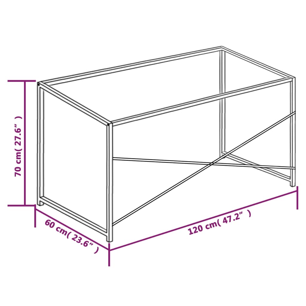 vidaXL Computer Desk Black and Oak 120x60x70 cm