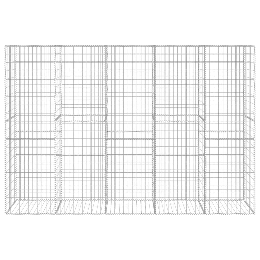 Gabion Wall with Cover Galvanised Steel 300x50x200 cm