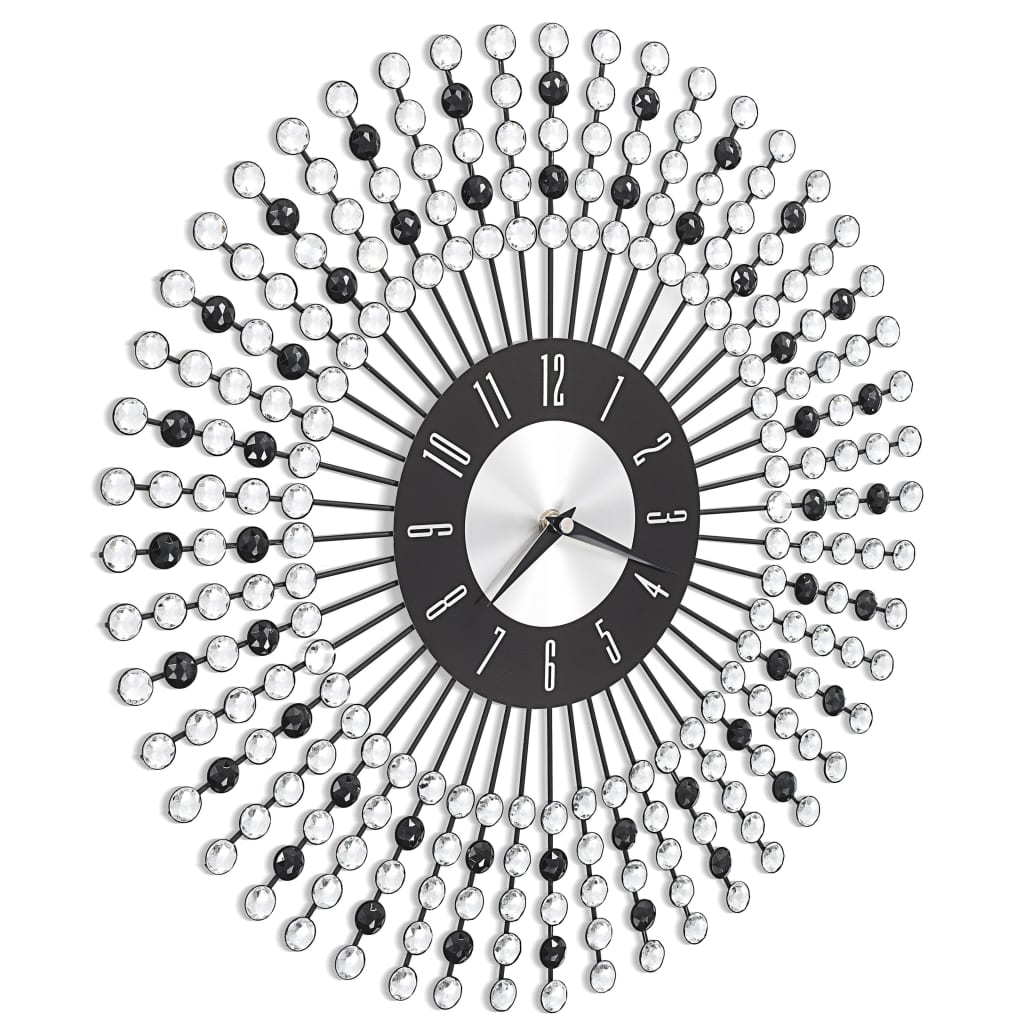vidaXL Wall Clock Metal 43 cm Black