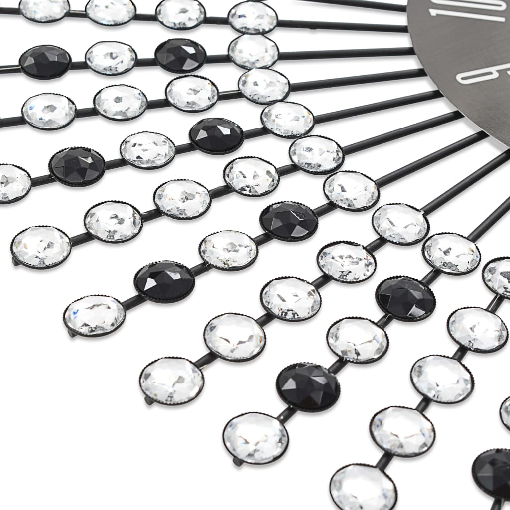 vidaXL Wall Clock Metal 43 cm Black