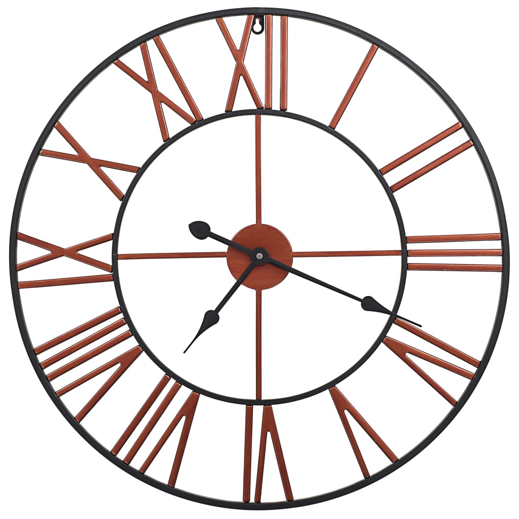 vidaXL Wall Clock Metal 58 cm Red