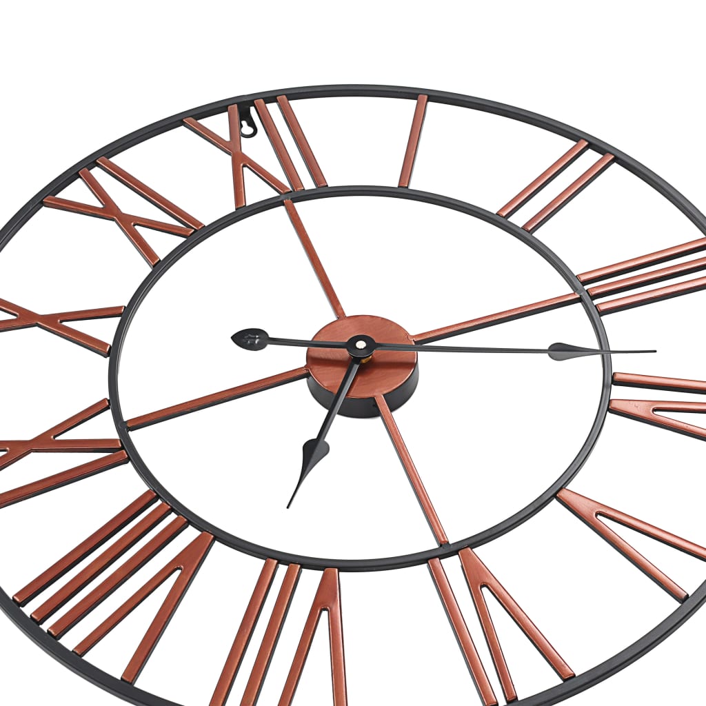 vidaXL Wall Clock Metal 58 cm Red