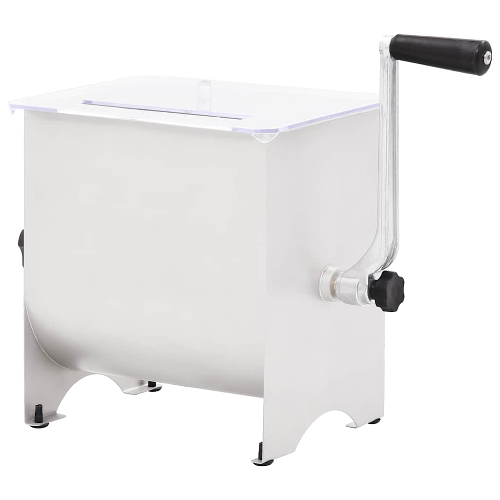 50959 vidaXL Manual Meat Mixer with Lid Silver Stainless Steel