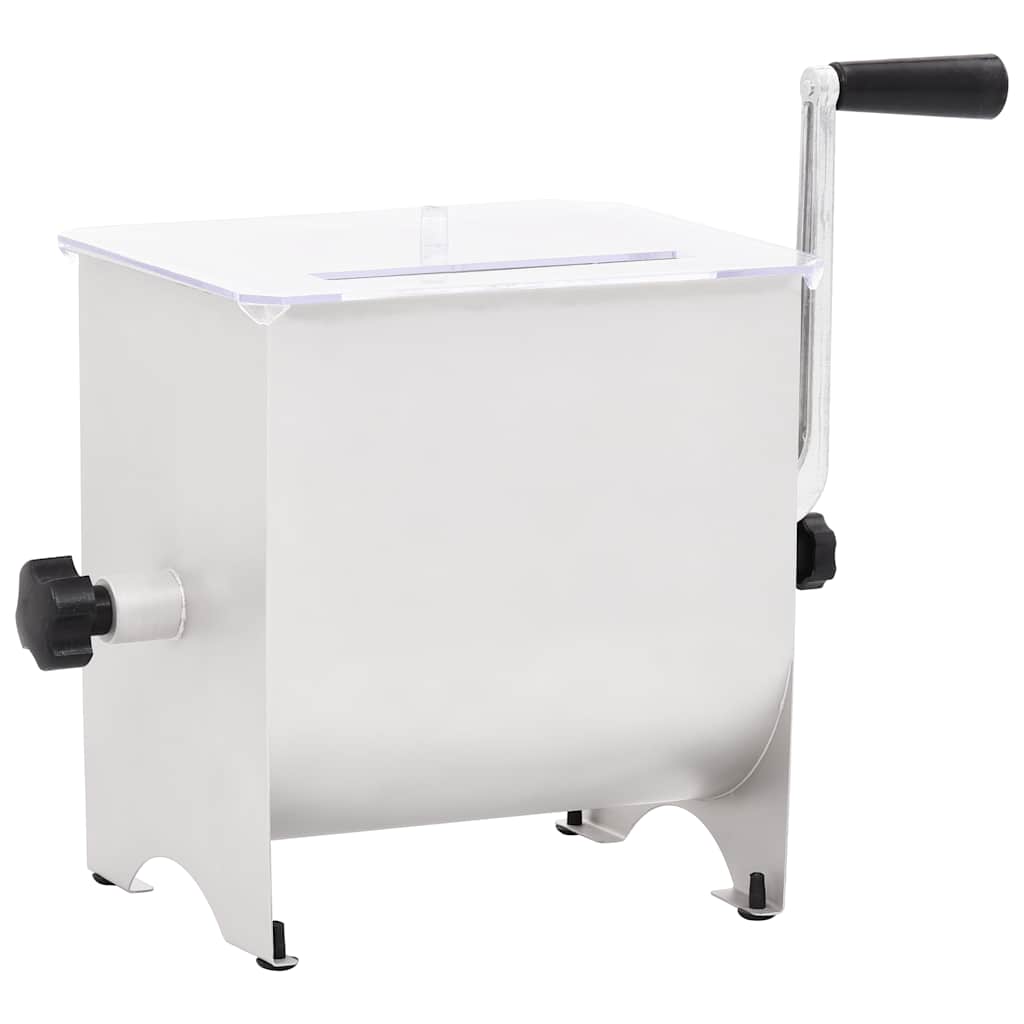 50959 vidaXL Manual Meat Mixer with Lid Silver Stainless Steel
