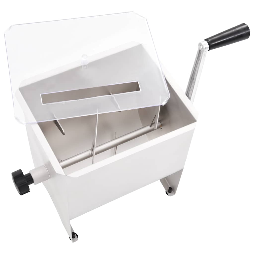 50959 vidaXL Manual Meat Mixer with Lid Silver Stainless Steel