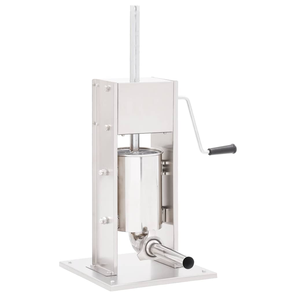 50961 vidaXL Manual Sausage Stuffer Silver 3 L Stainless Steel