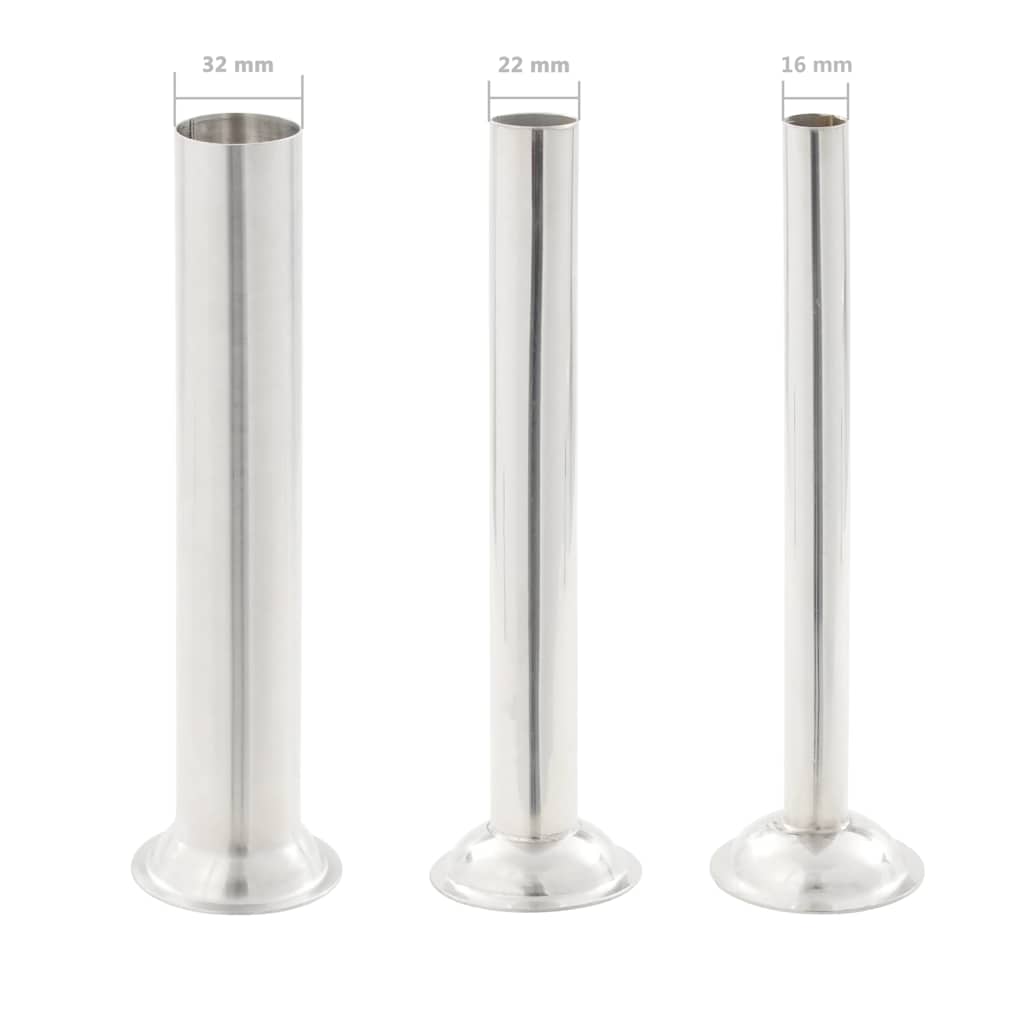 50961 vidaXL Manual Sausage Stuffer Silver 3 L Stainless Steel