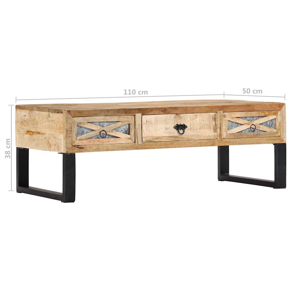 282760 vidaXL Coffee Table 110x50x38 cm Solid Mango Wood