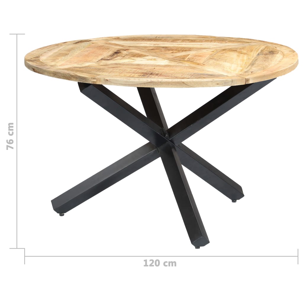 vidaXL Dining Table Round 120x76 cm Solid Mango Wood