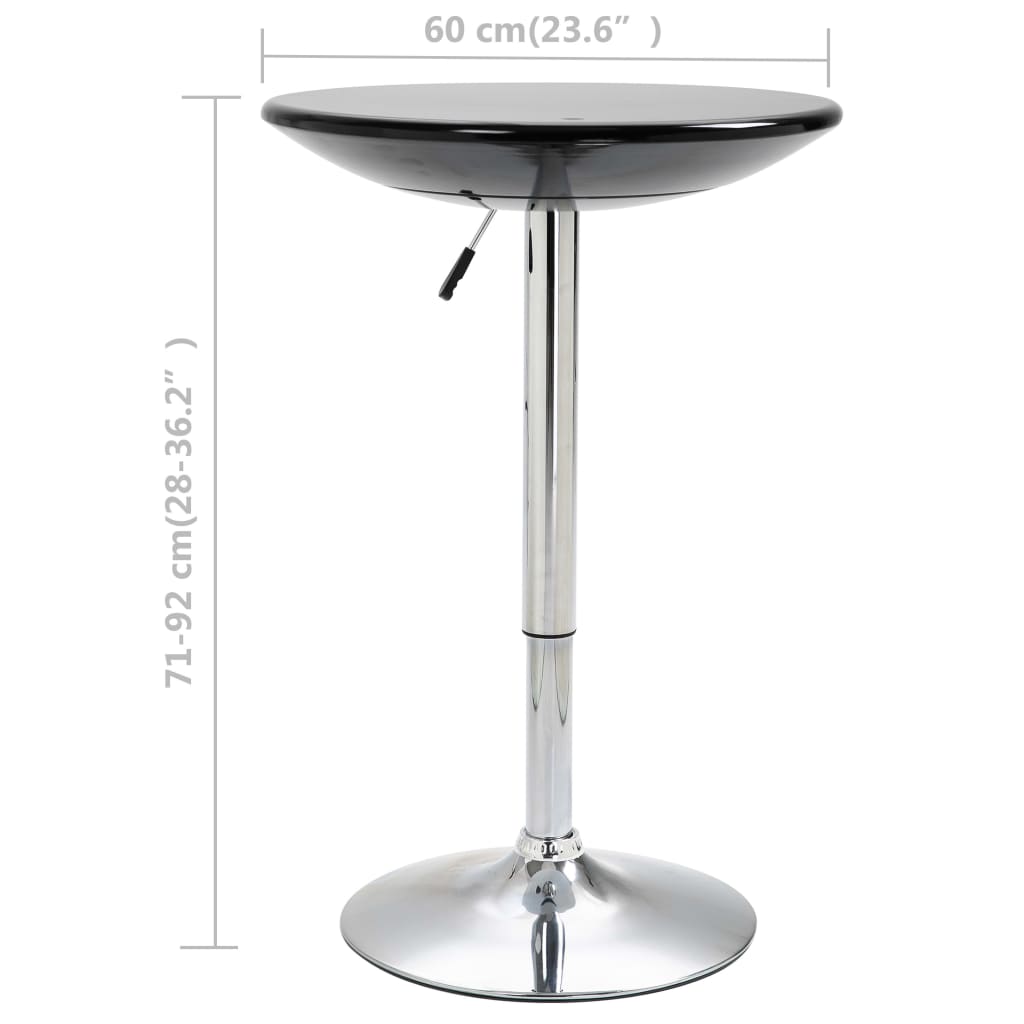 vidaXL Bar Table Black Ø60 cm ABS