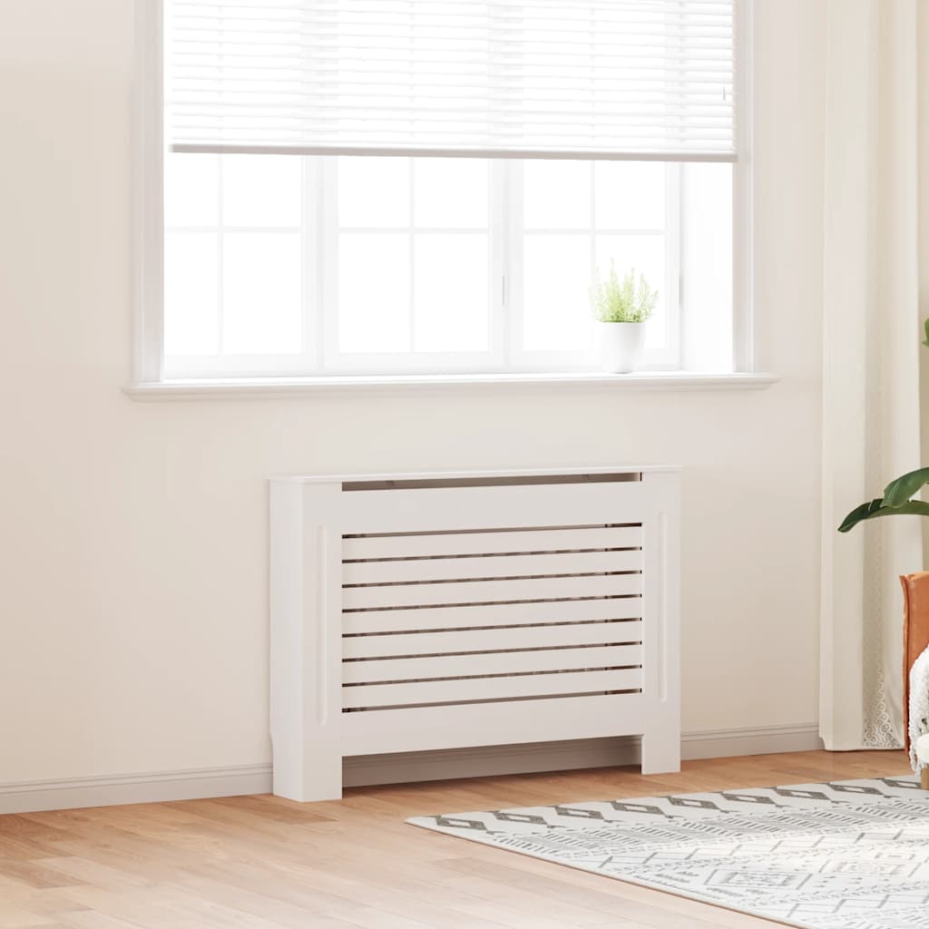 Radiator Cover White 112x19x81.5 cm MDF