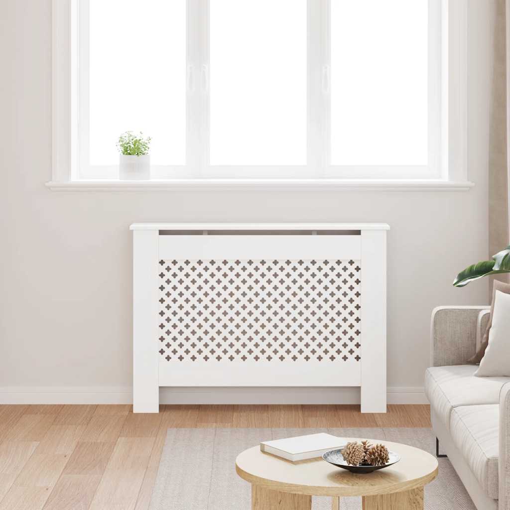 Radiator Cover White 112x19x81.5 cm MDF