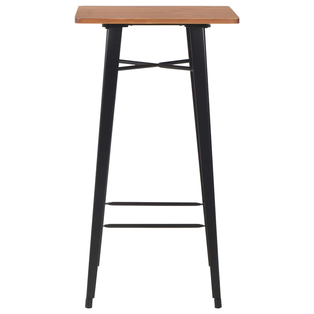 3 Piece Bar Set Steel Brown Black