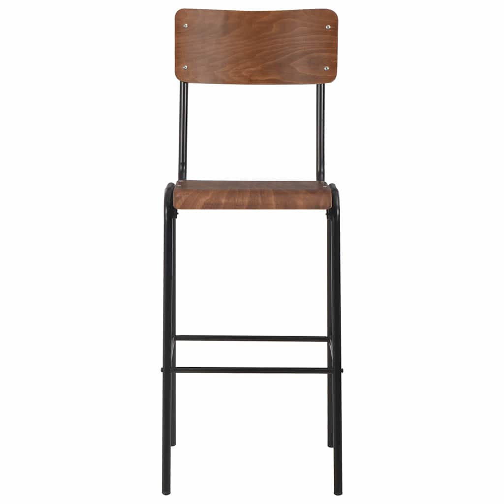 3 Piece Bar Set Steel Brown Black