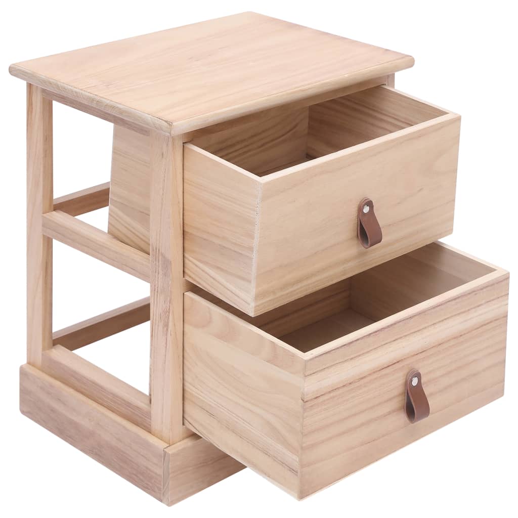 vidaXL Nightstand 38x28x45 cm Paulownia Wood