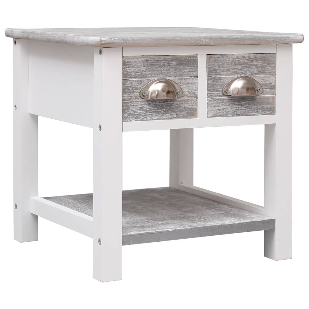 284066 vidaXL Side Table Grey 40x40x40 cm Paulownia Wood