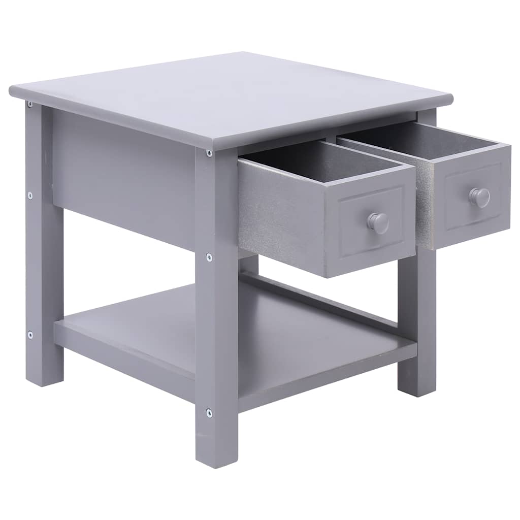 284069 vidaXL Side Table Grey 40x40x40 cm Paulownia Wood