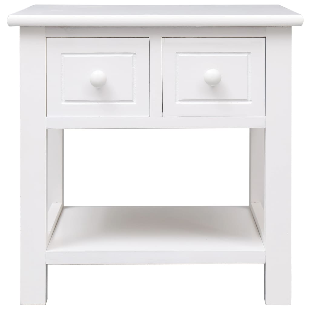 vidaXL Side Table White 40x40x40 cm Paulownia Wood