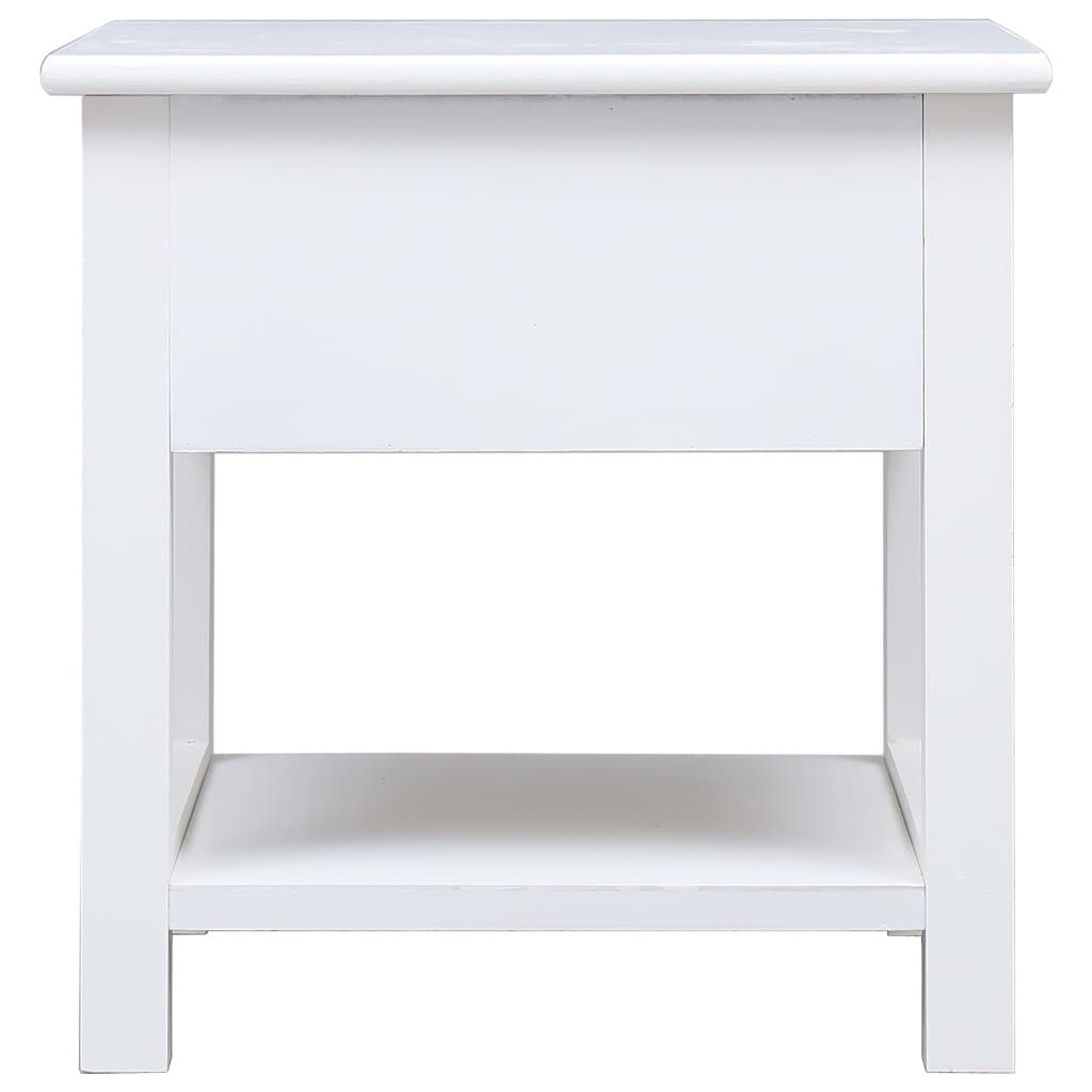 vidaXL Side Table White 40x40x40 cm Paulownia Wood