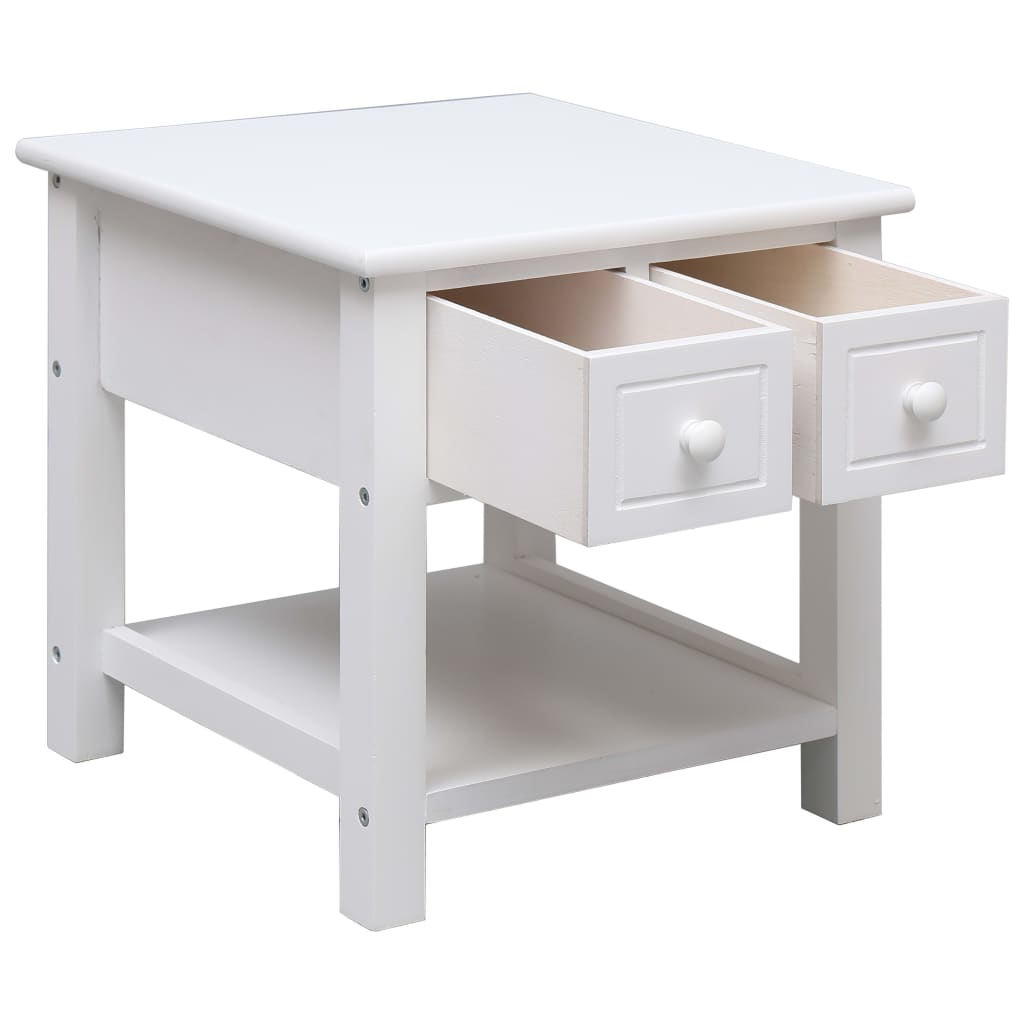 vidaXL Side Table White 40x40x40 cm Paulownia Wood