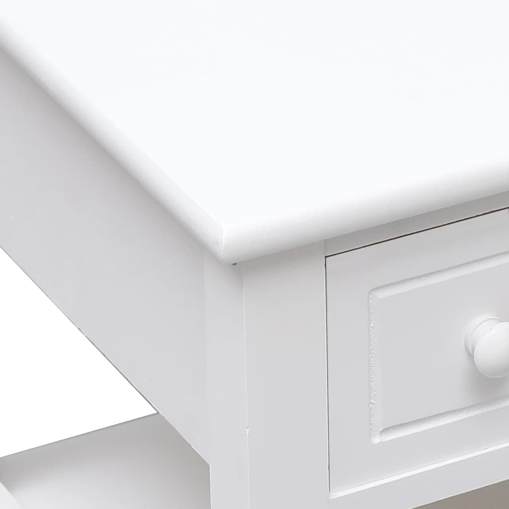 vidaXL Side Table White 40x40x40 cm Paulownia Wood