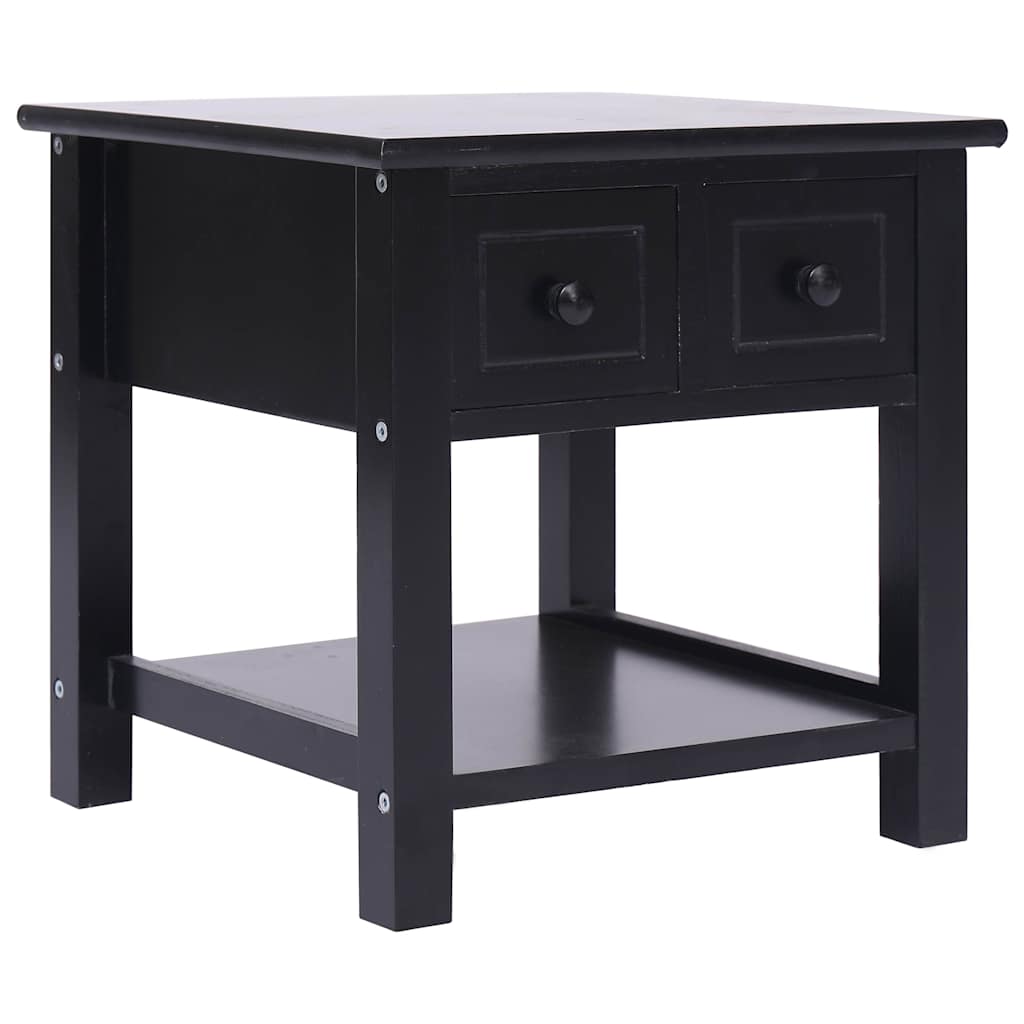 284071 vidaXL Side Table Black 40x40x40 cm Paulownia Wood
