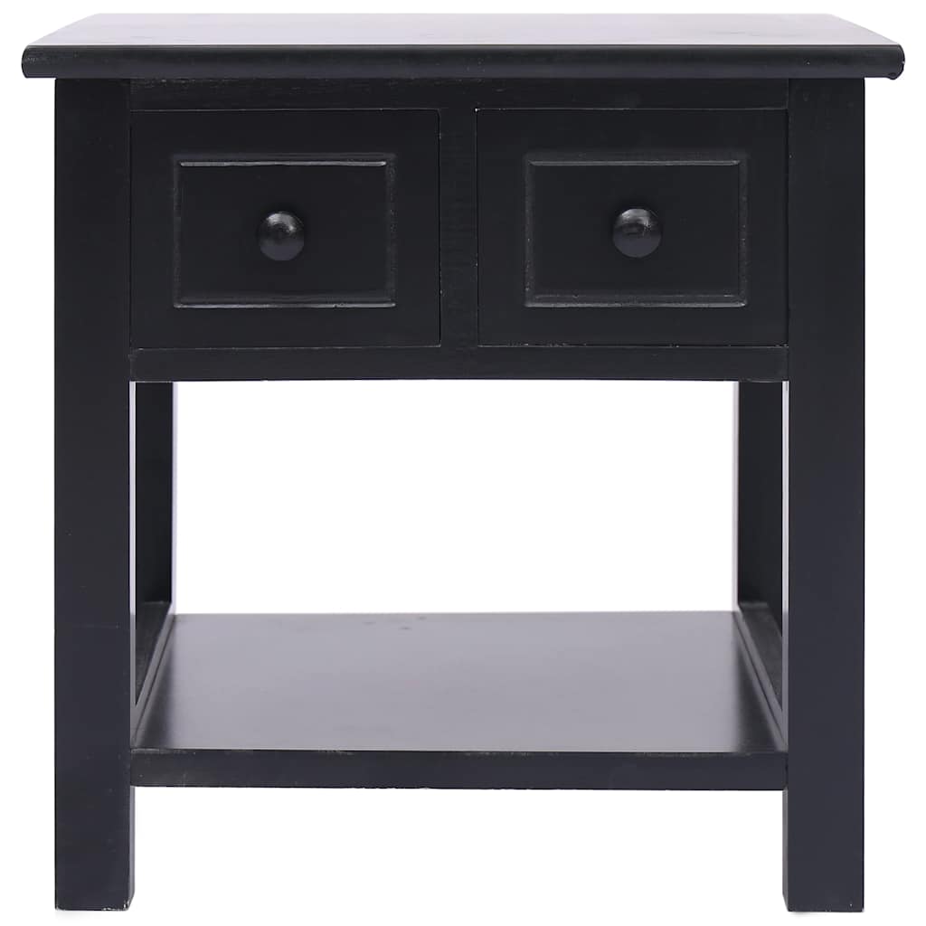 284071 vidaXL Side Table Black 40x40x40 cm Paulownia Wood