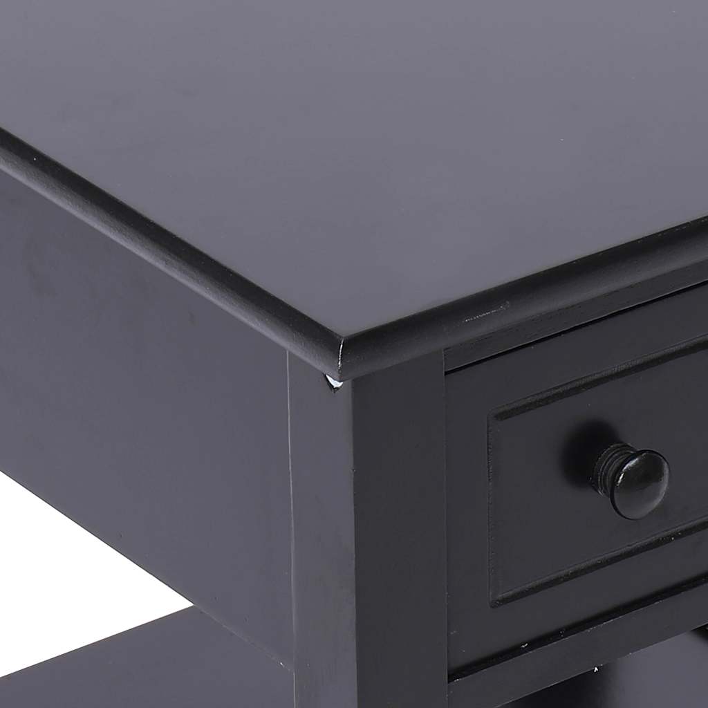 284071 vidaXL Side Table Black 40x40x40 cm Paulownia Wood