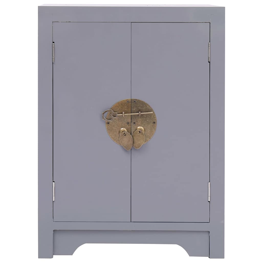 Bedside Cabinet Grey 38x28x52 cm Paulownia Wood