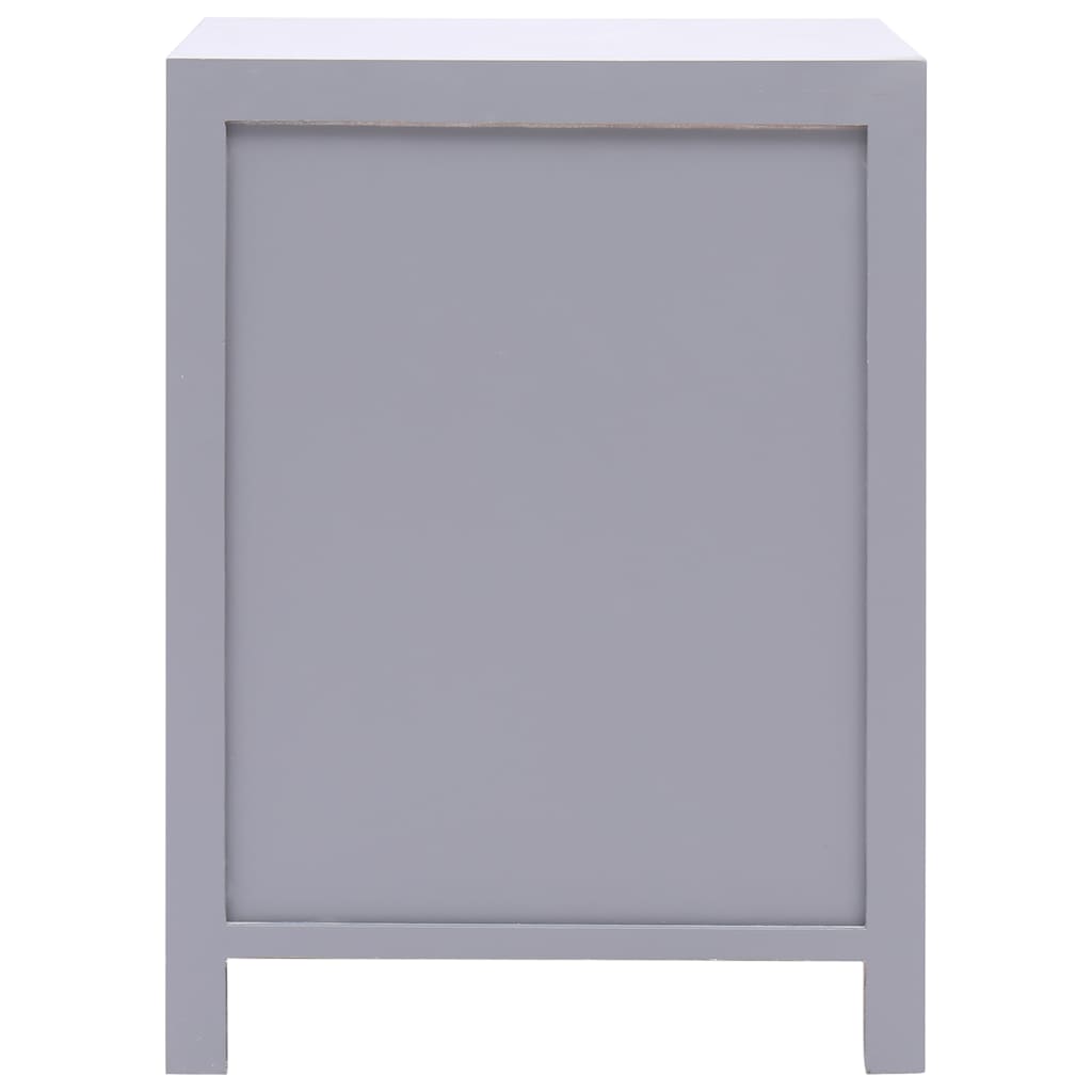 Bedside Cabinet Grey 38x28x52 cm Paulownia Wood