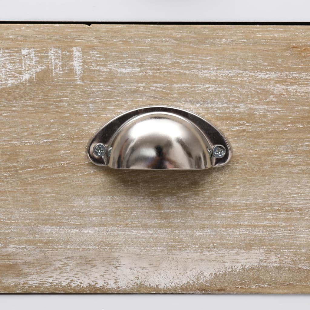 Side Cabinet | White and wood colour | Paulownia wood | 38x28x86 cm