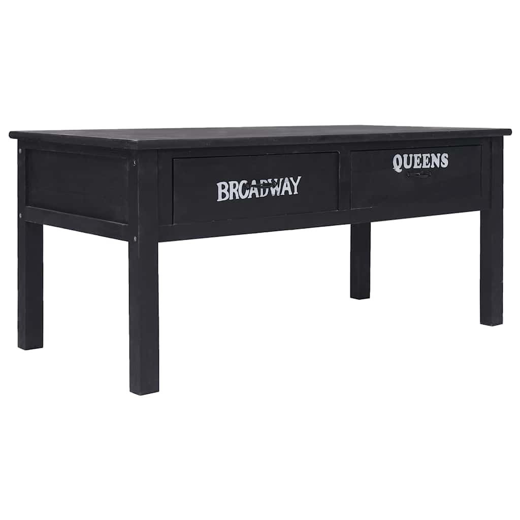 284141 vidaXL Coffee Table Black 100x50x45 cm Wood