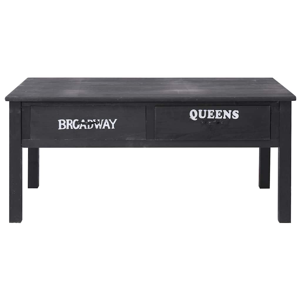 284141 vidaXL Coffee Table Black 100x50x45 cm Wood