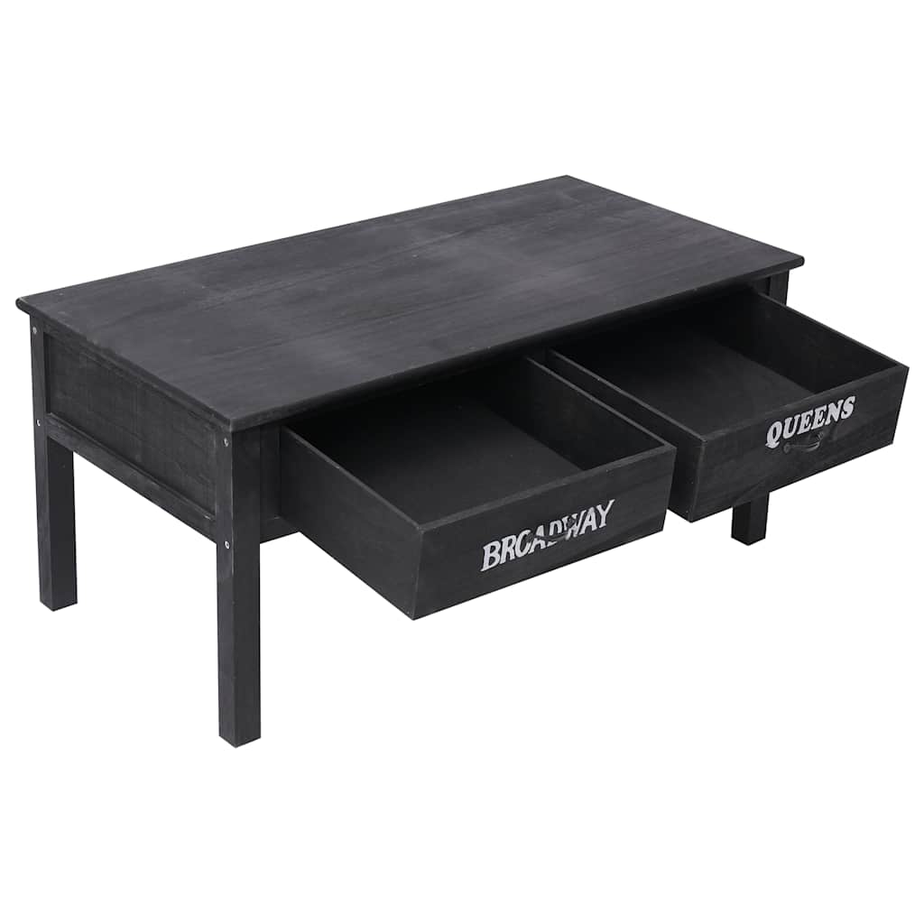 284141 vidaXL Coffee Table Black 100x50x45 cm Wood