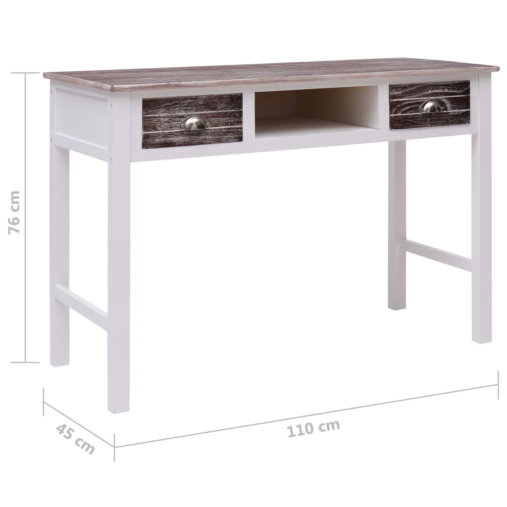 Writing Desk Brown 110x45x76 cm Wood