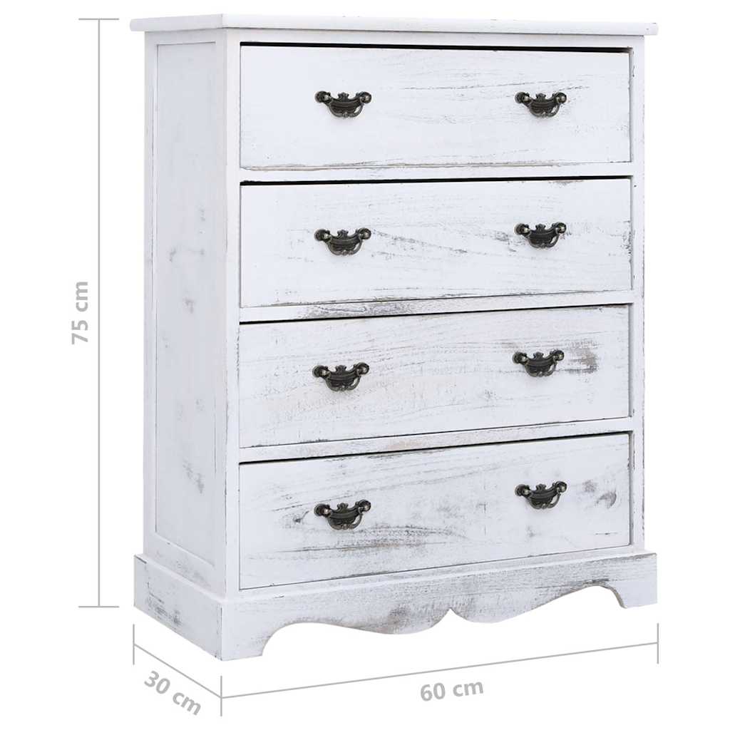 Drawer Cabinet | White | Paulownia wood | Medium | Drawer Cabinet