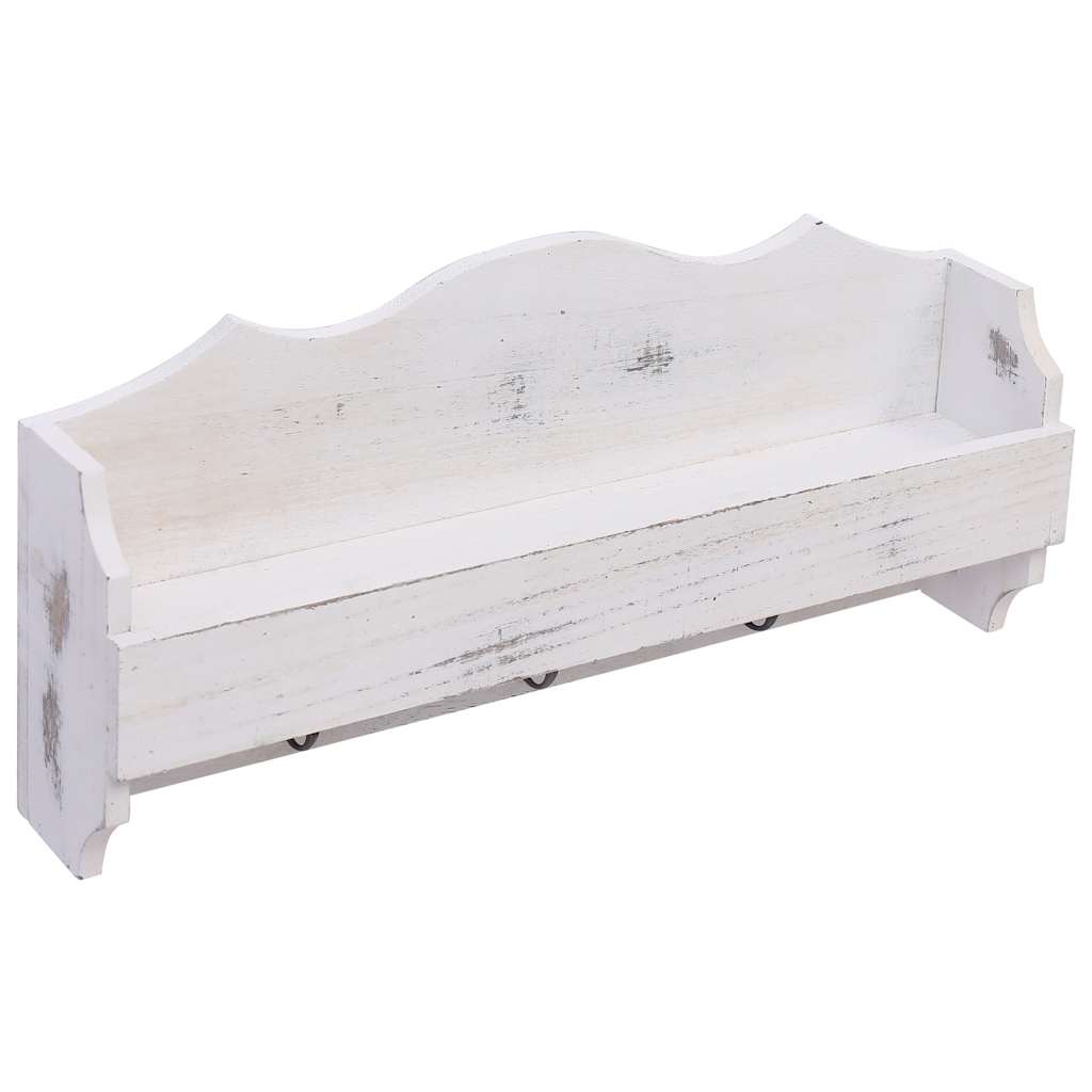 284231 vidaXL Wall Mounted Coat Rack White 50x10x23 cm Wood