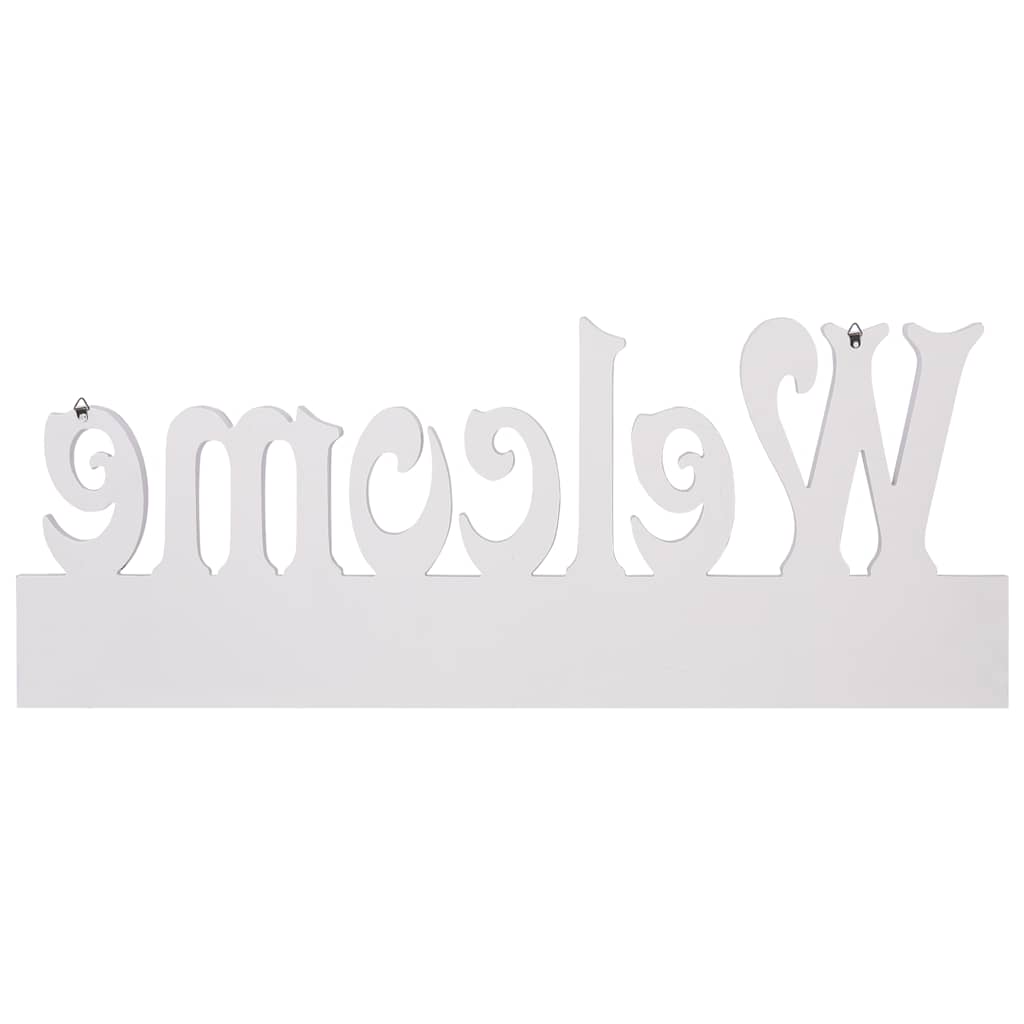 284247 vidaXL Wall Mounted Coat Rack WELCOME White 74x29,5 cm