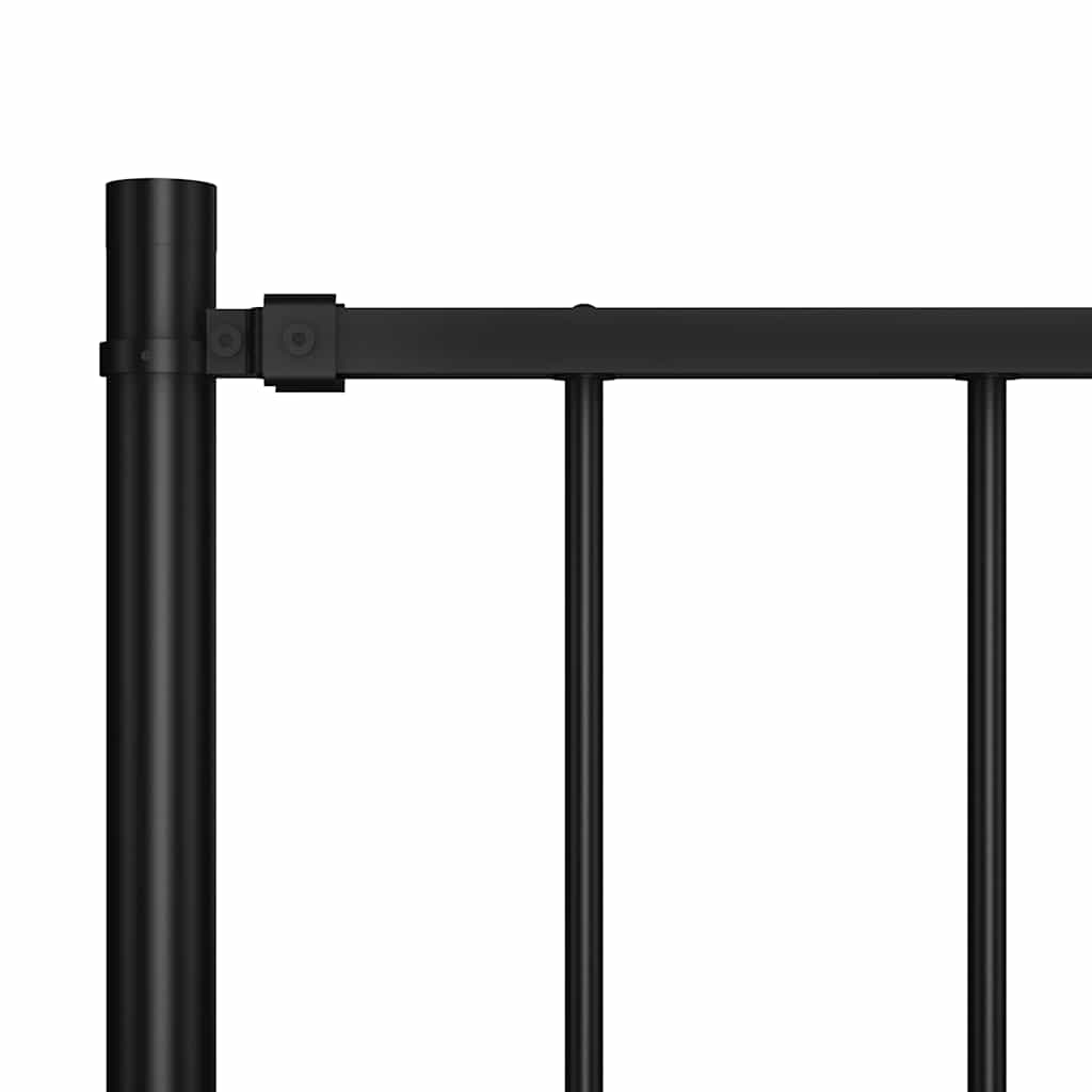 Fence Panel Woerden with Posts Steel 1.7x0.75 m Black