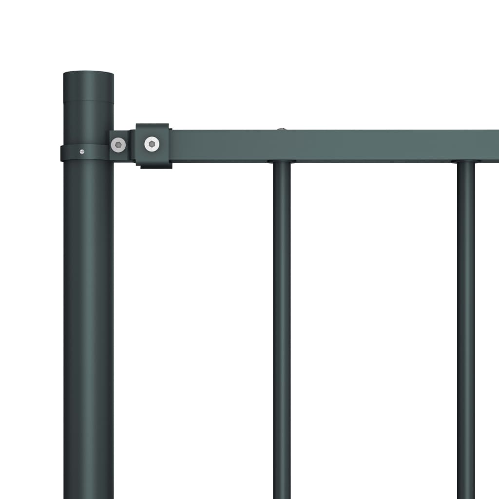 vidaXL Fence Panel with Posts Powder-coated Steel 1.7x1.25 m Anthracite