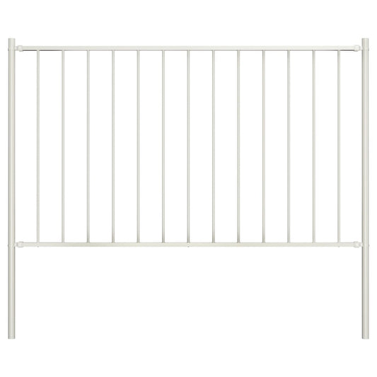 vidaXL Fence Panel with Posts Powder-coated Steel 1.7x0.75 m White