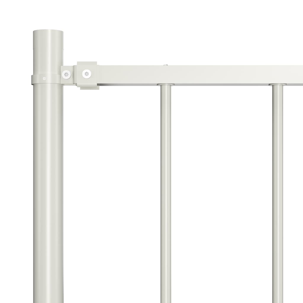 vidaXL Fence Panel with Posts Powder-coated Steel 1.7x0.75 m White