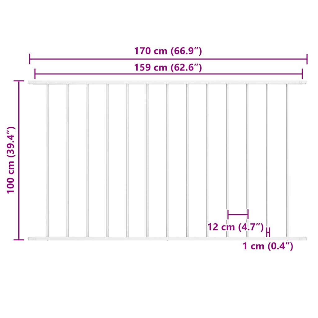 Fence Panel Woerden Powder-coated Steel 1.7x1 m White