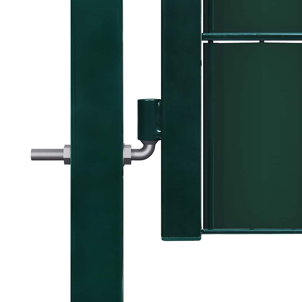 145228 vidaXL Fence Gate PVC and Steel 100x100 cm Green