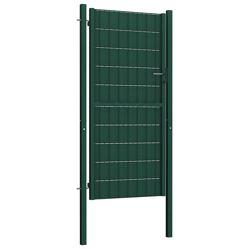 145229 vidaXL Fence Gate PVC and Steel 100x124 cm Green
