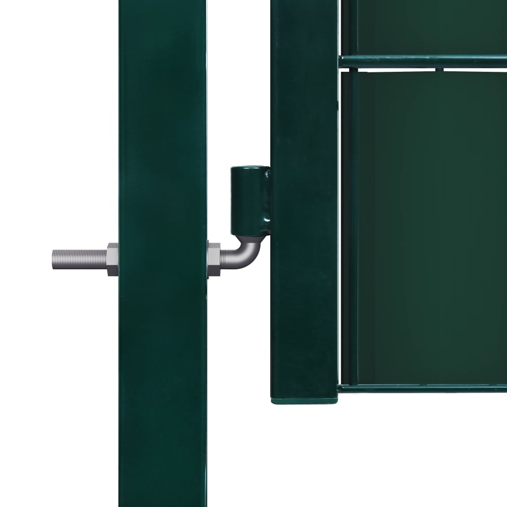 vidaXL Fence Gate PVC and Steel 100x124 cm Green