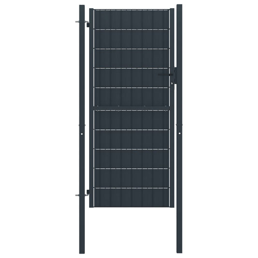 vidaXL Fence Gate PVC and Steel 100x204 cm Anthracite