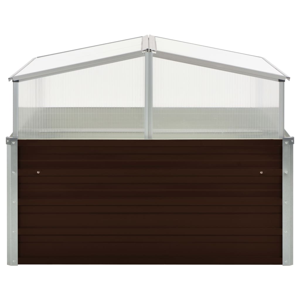 vidaXL Greenhouse Brown 100x100x85 cm Galvanised Steel